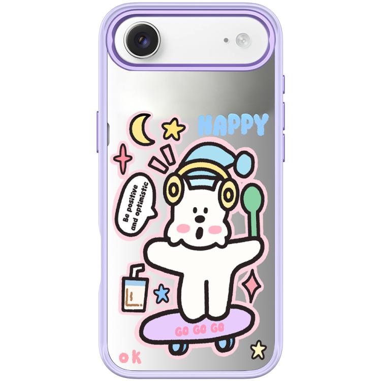 For iPhone Air Skateboarding Dog Pattern Magnetic Phone Case(Light Purple)
