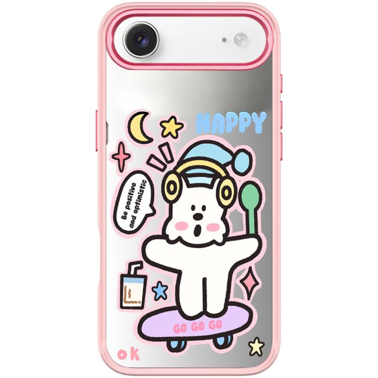 For iPhone Air Skateboarding Dog Pattern Magnetic Phone Case(Pink)