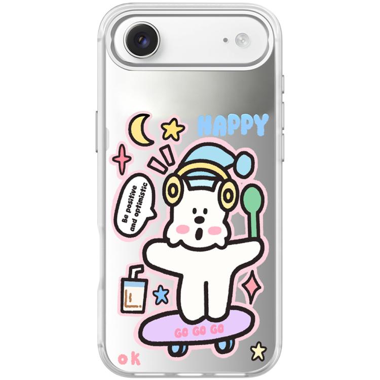 For iPhone Air Skateboarding Dog Pattern Magnetic Phone Case(Transparent White)