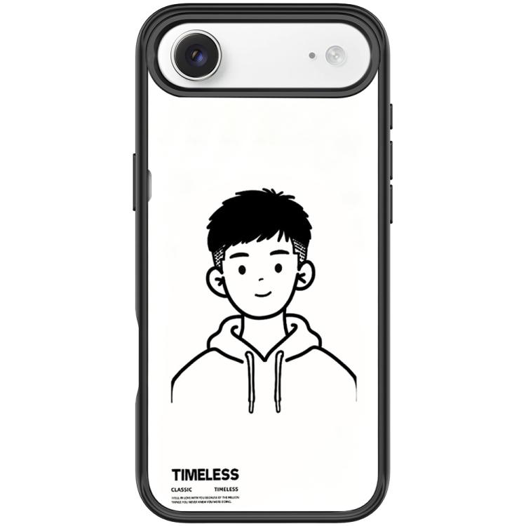 For iPhone Air Sketch Hooded Boy Pattern Magnetic Phone Case(Black)