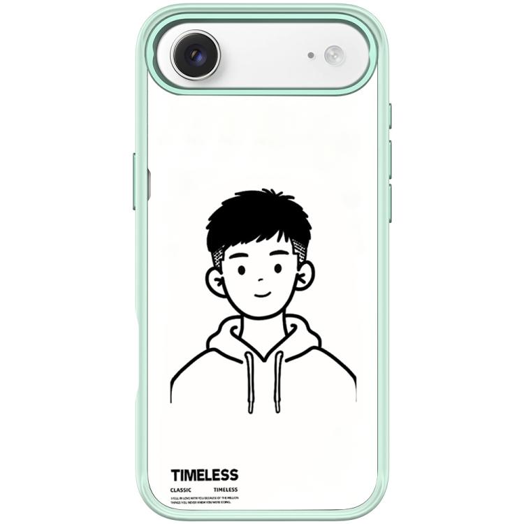 For iPhone Air Sketch Hooded Boy Pattern Magnetic Phone Case(Light Green)