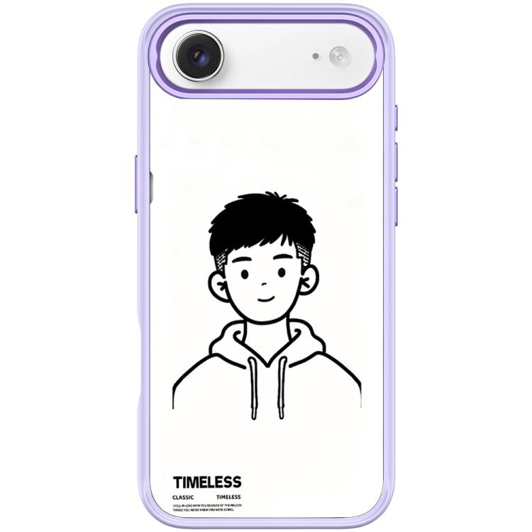 For iPhone Air Sketch Hooded Boy Pattern Magnetic Phone Case(Light Purple)