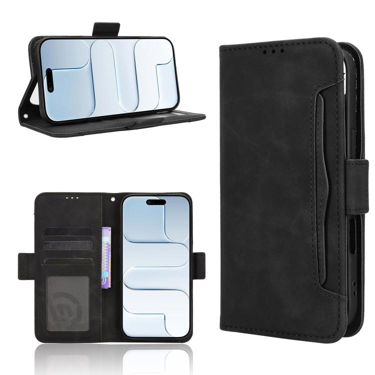 For iPhone Air Skin Feel Calf Texture Card Slots Leather Phone Case(Black)