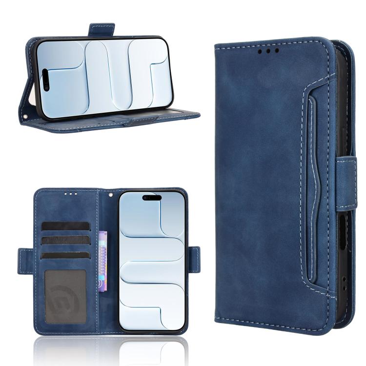 For iPhone Air Skin Feel Calf Texture Card Slots Leather Phone Case(Blue)
