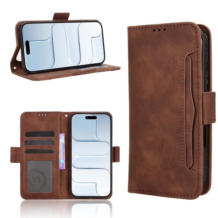 For iPhone Air Skin Feel Calf Texture Card Slots Leather Phone Case(Brown)