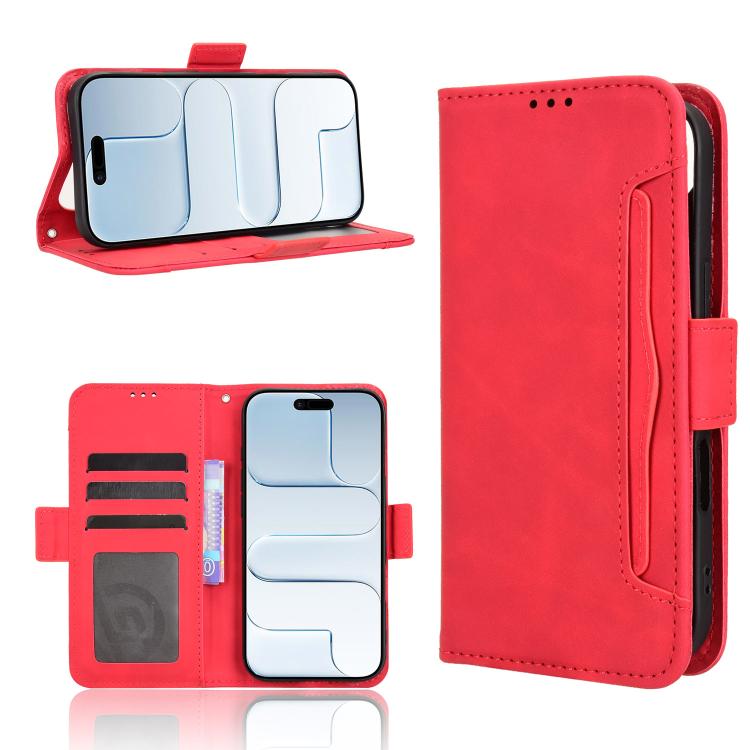For iPhone Air Skin Feel Calf Texture Card Slots Leather Phone Case(Red)