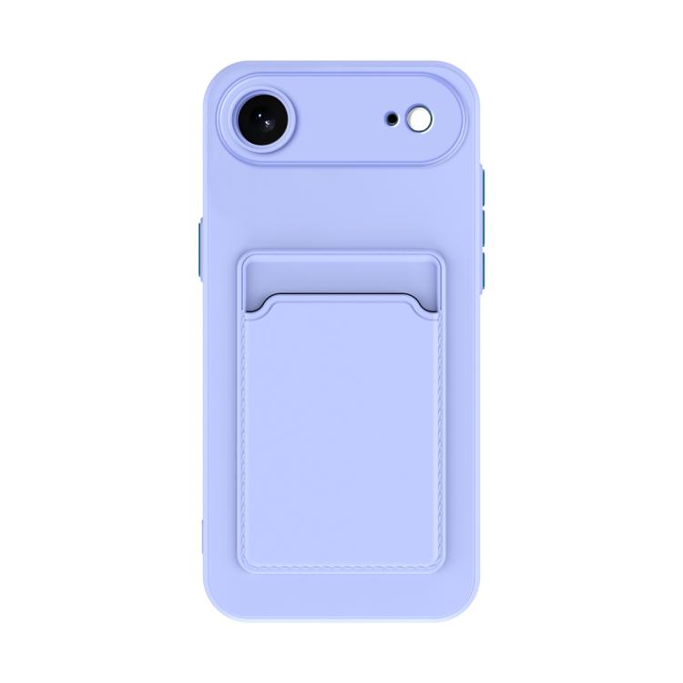 For iPhone Air Skin Feel Card Contrast Color Button TPU Phone Case(Purple)
