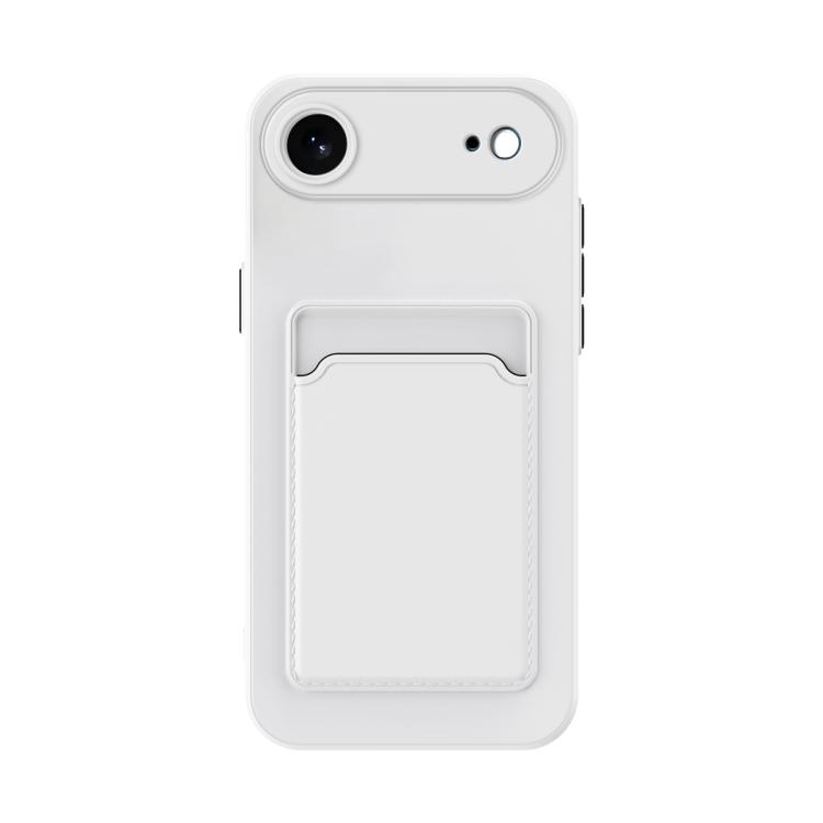 For iPhone Air Skin Feel Card Contrast Color Button TPU Phone Case(White)