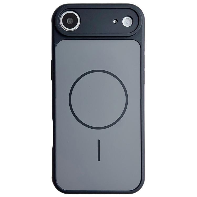 For iPhone Air Skin Feel Color Blocking Cooling Magnetic Phone Case(Black)