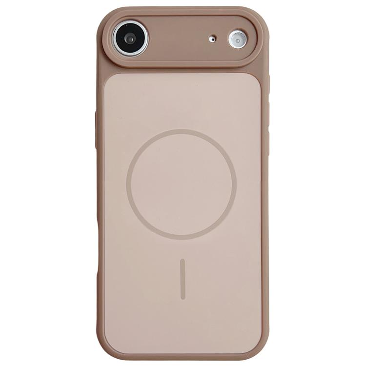 For iPhone Air Skin Feel Color Blocking Cooling Magnetic Phone Case(Rose Pink)