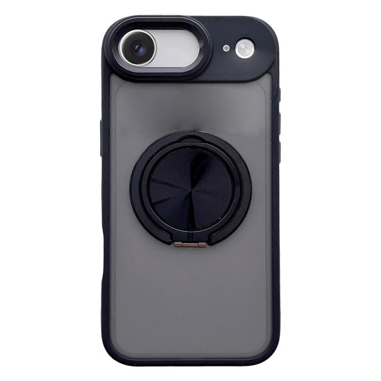 For iPhone Air Skin Feel Frosted 360 Degree Rotation Magnetic Holder MagSafe Phone Case(Black)
