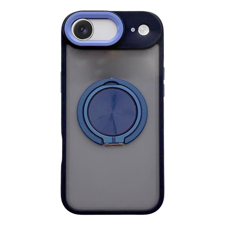 For iPhone Air Skin Feel Frosted 360 Degree Rotation Magnetic Holder MagSafe Phone Case(Dark Blue)