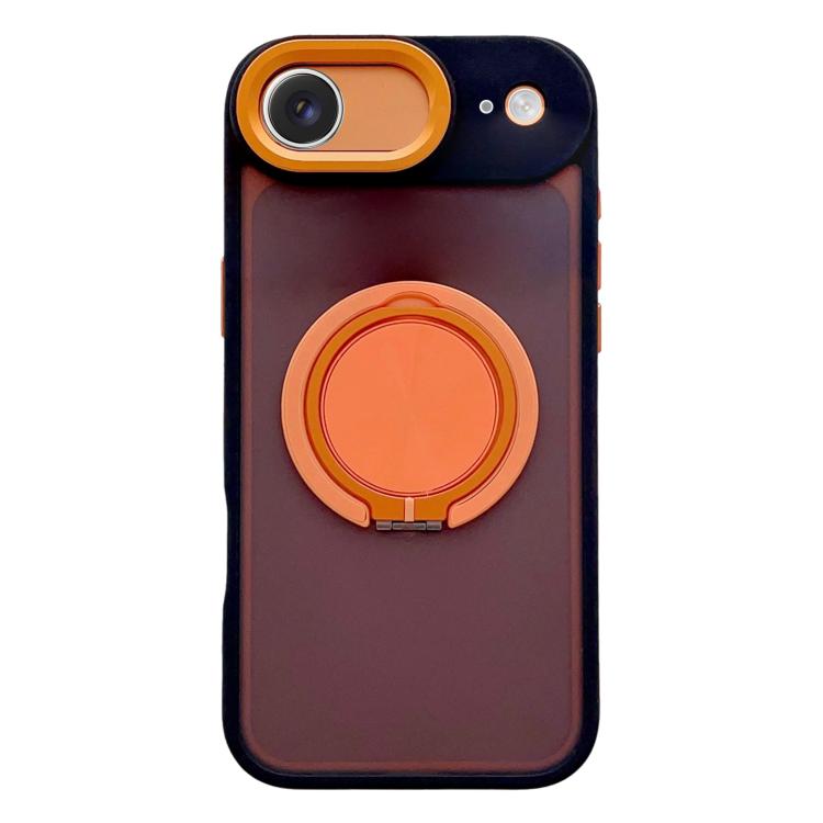 For iPhone Air Skin Feel Frosted 360 Degree Rotation Magnetic Holder MagSafe Phone Case(Orange)