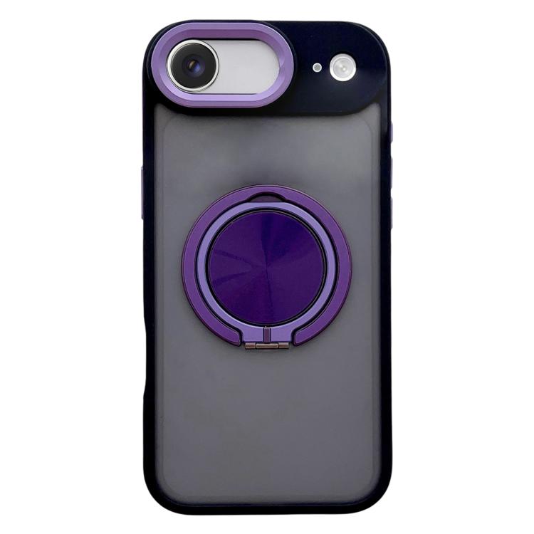 For iPhone Air Skin Feel Frosted 360 Degree Rotation Magnetic Holder MagSafe Phone Case(Purple)
