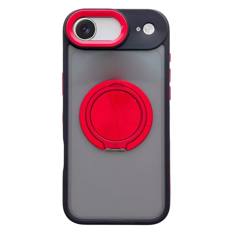 For iPhone Air Skin Feel Frosted 360 Degree Rotation Magnetic Holder MagSafe Phone Case(Red)
