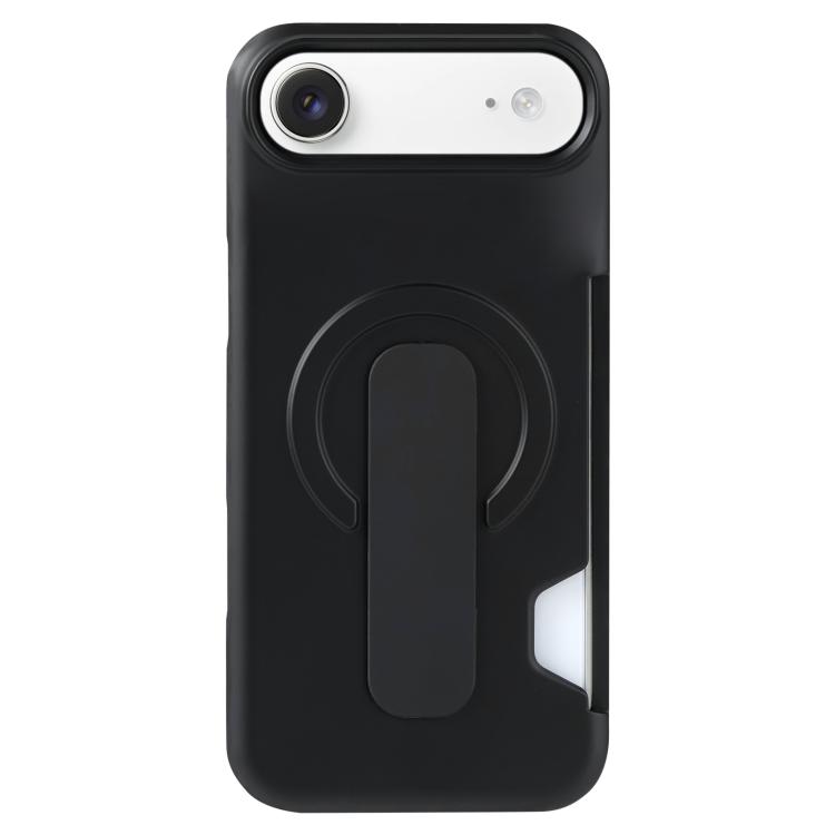 For iPhone Air Skin Feel Holder Card Slot Magnetic Phone Case(Black)