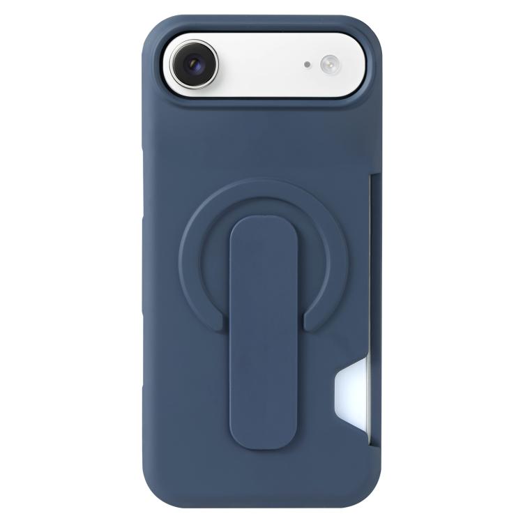 For iPhone Air Skin Feel Holder Card Slot Magnetic Phone Case(Blue)