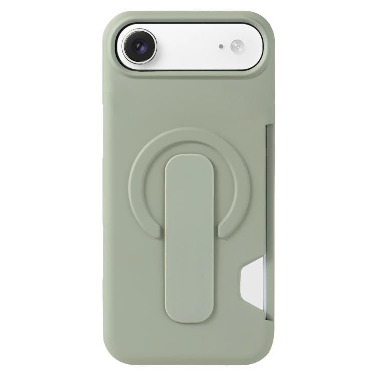 For iPhone Air Skin Feel Holder Card Slot Magnetic Phone Case(Green)