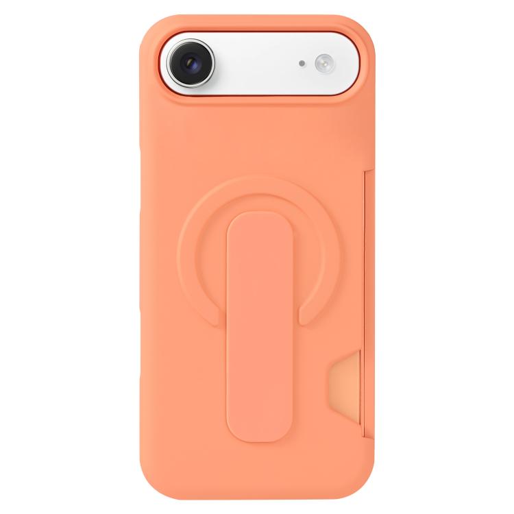 For iPhone Air Skin Feel Holder Card Slot Magnetic Phone Case(Orange)