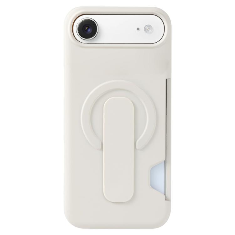 For iPhone Air Skin Feel Holder Card Slot Magnetic Phone Case(White)