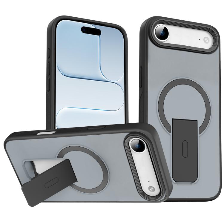 For iPhone Air Skin Feel Invisible Kickstand MagSafe Phone Case(Black)