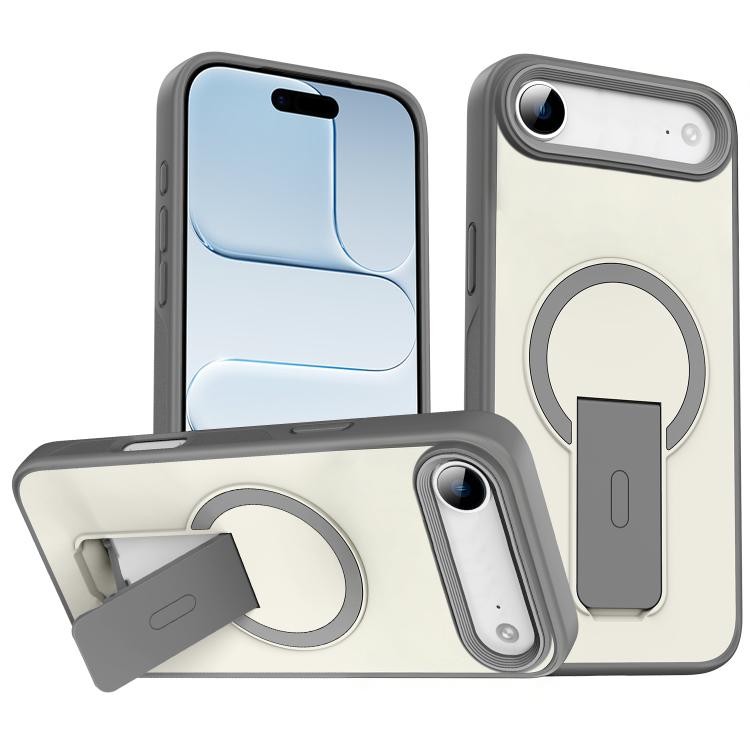 For iPhone Air Skin Feel Invisible Kickstand MagSafe Phone Case(Titanium Gray)