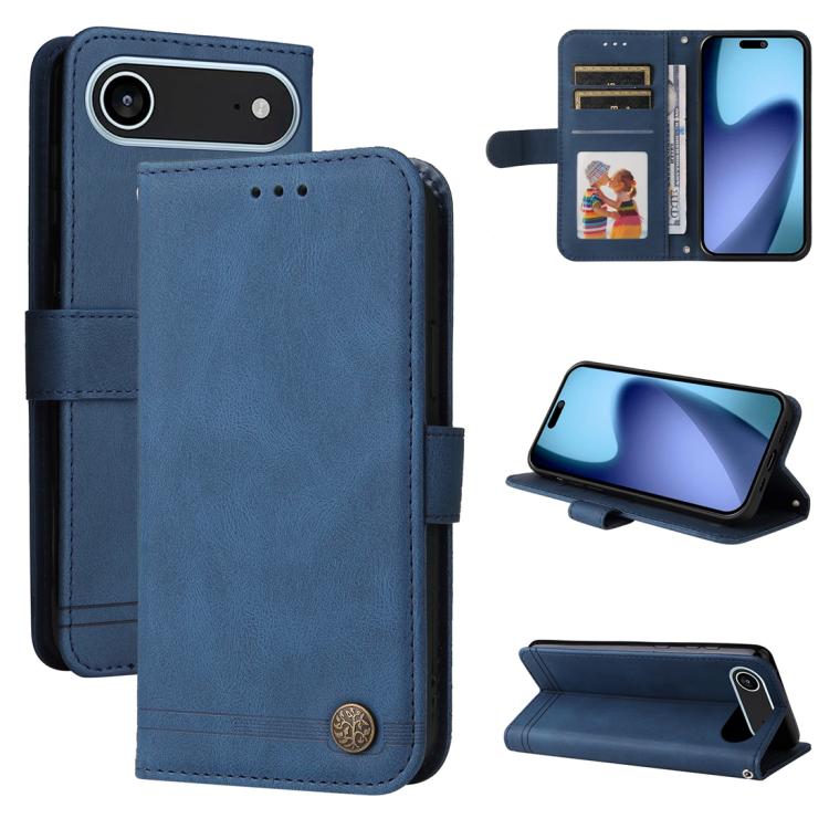 For iPhone Air Skin Feel Life Tree Leather Phone Case(Blue)