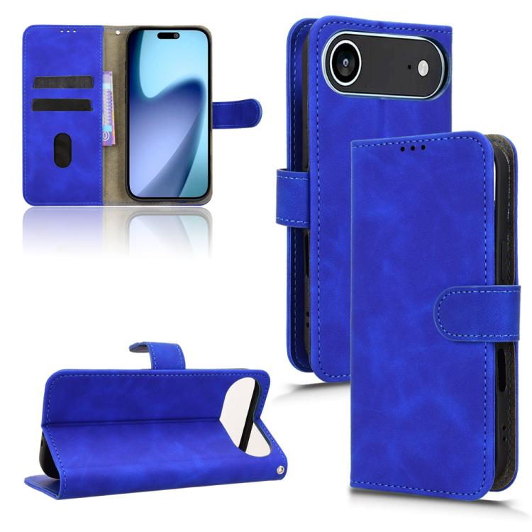 For iPhone Air Skin Feel Magnetic Flip Leather Phone Case(Blue)
