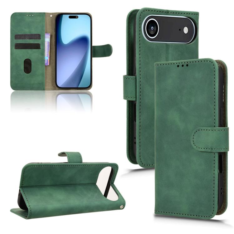 For iPhone Air Skin Feel Magnetic Flip Leather Phone Case(Green)