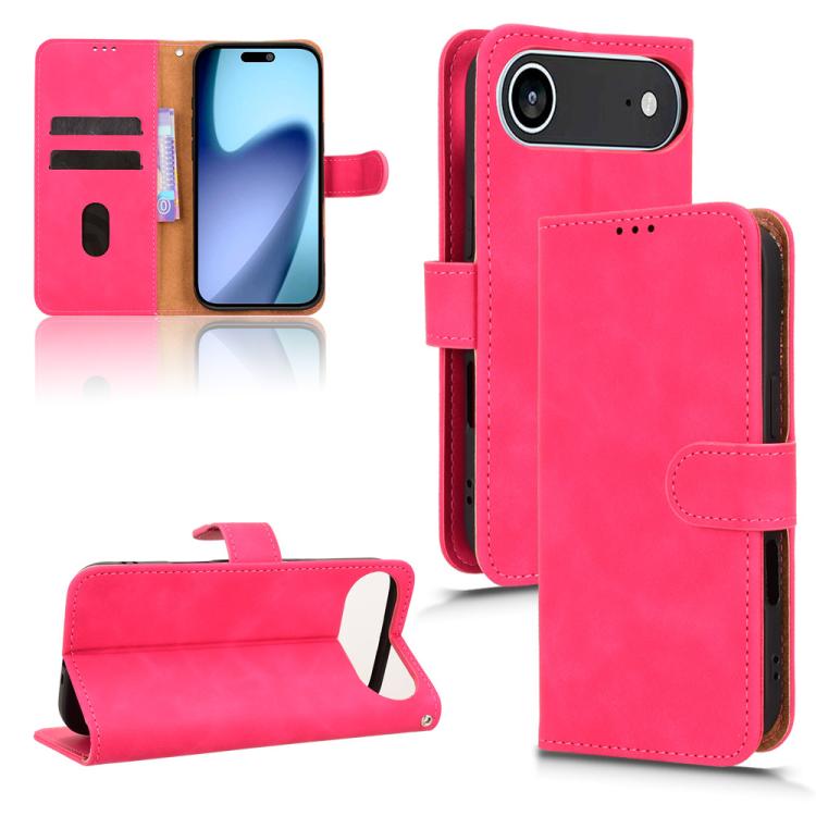 For iPhone Air Skin Feel Magnetic Flip Leather Phone Case(Rose Red)