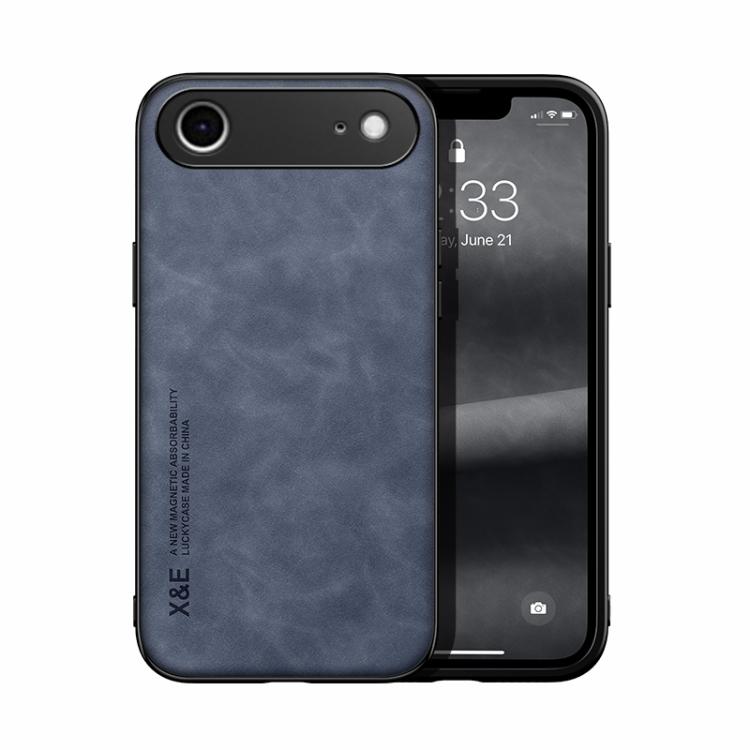 For iPhone Air Skin Feel Magnetic Leather Back Phone Case(Blue)