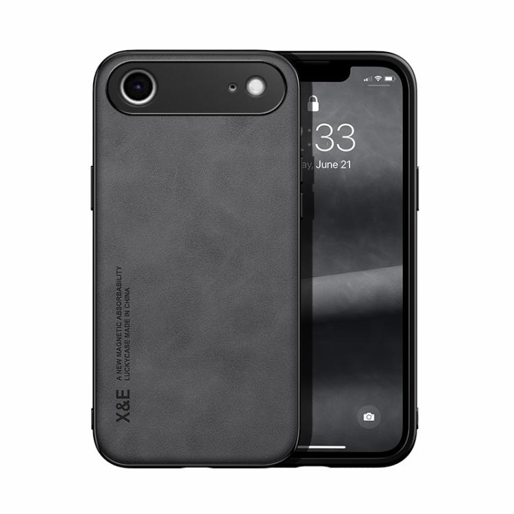 For iPhone Air Skin Feel Magnetic Leather Back Phone Case(Dark Grey)
