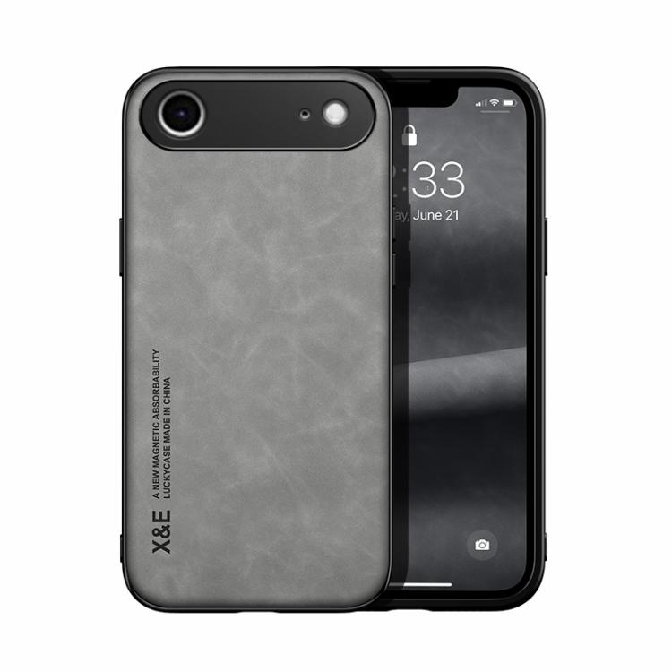 For iPhone Air Skin Feel Magnetic Leather Back Phone Case(Light Grey)