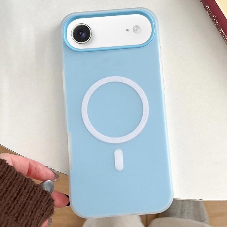 For iPhone Air Skin Feel MagSafe Magnetic PC Hybrid TPU Phone Case(Blue)