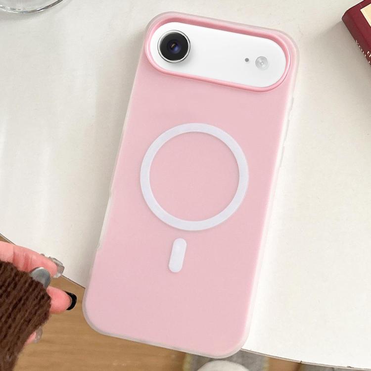 For iPhone Air Skin Feel MagSafe Magnetic PC Hybrid TPU Phone Case(Light Pink)