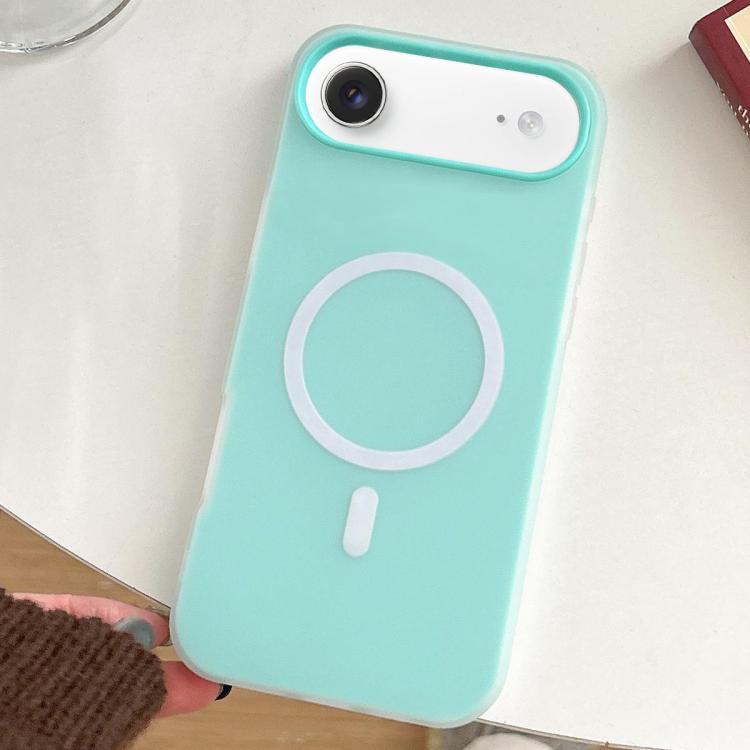 For iPhone Air Skin Feel MagSafe Magnetic PC Hybrid TPU Phone Case(Mint Green)