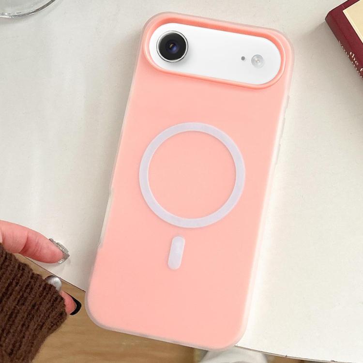 For iPhone Air Skin Feel MagSafe Magnetic PC Hybrid TPU Phone Case(Pink)