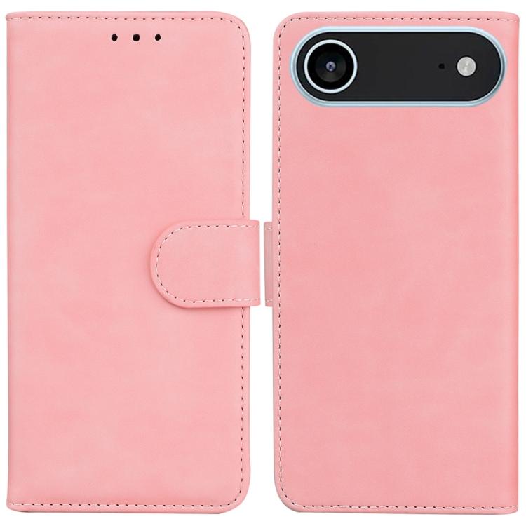 For iPhone Air Skin Feel Pure Color Flip Leather Phone Case(Pink)