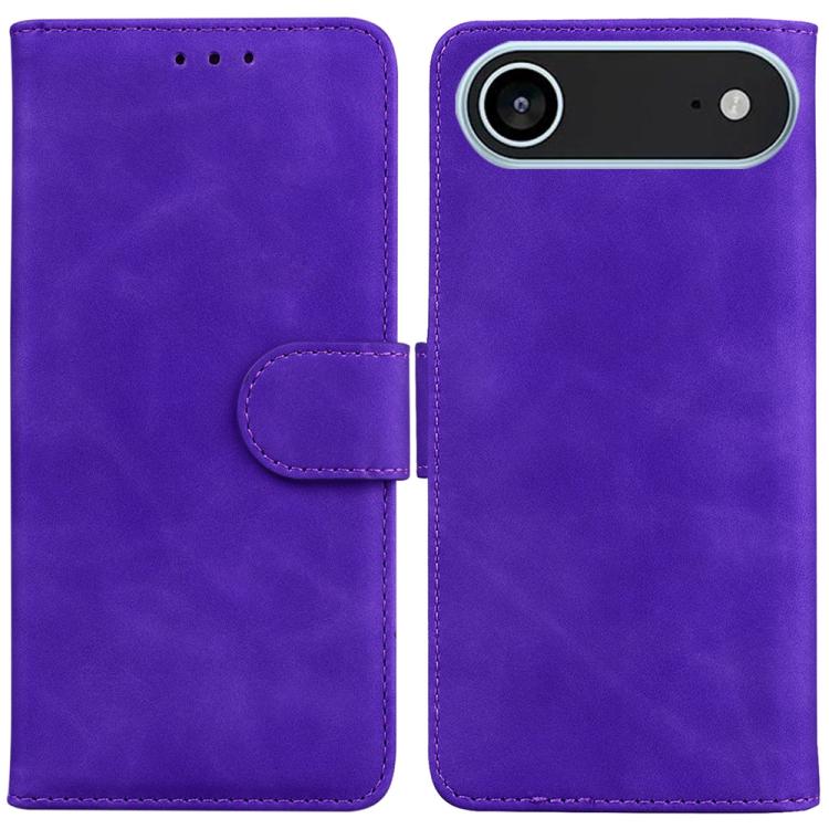 For iPhone Air Skin Feel Pure Color Flip Leather Phone Case(Purple)