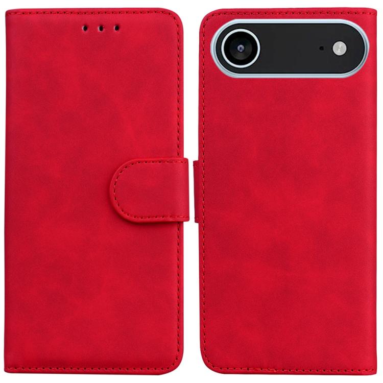 For iPhone Air Skin Feel Pure Color Flip Leather Phone Case(Red)