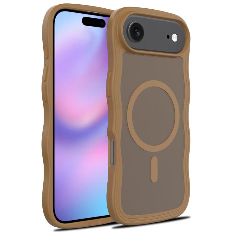 For iPhone Air Skin Feel Wave Texture MagSafe Phone Case(Brown)