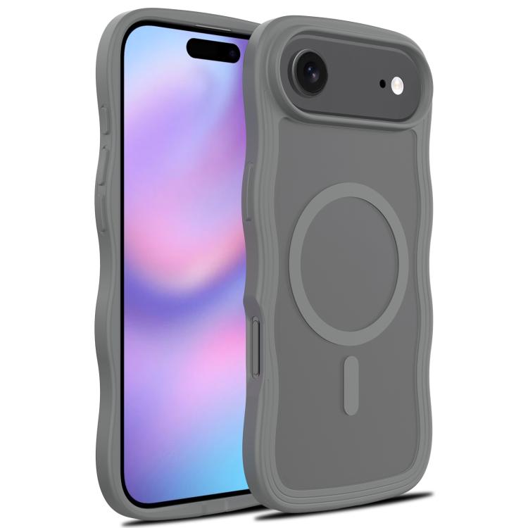For iPhone Air Skin Feel Wave Texture MagSafe Phone Case(Grey)
