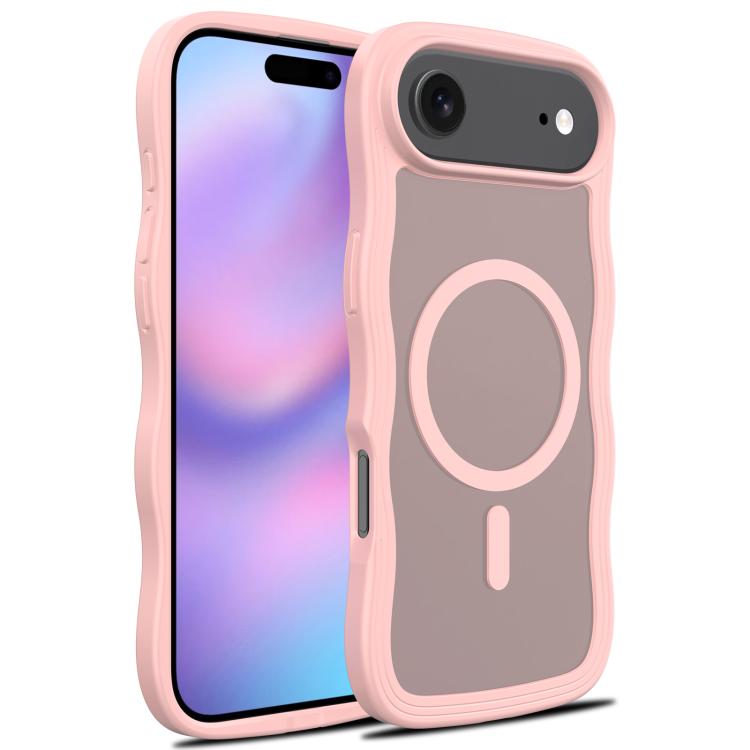For iPhone Air Skin Feel Wave Texture MagSafe Phone Case(Pink)