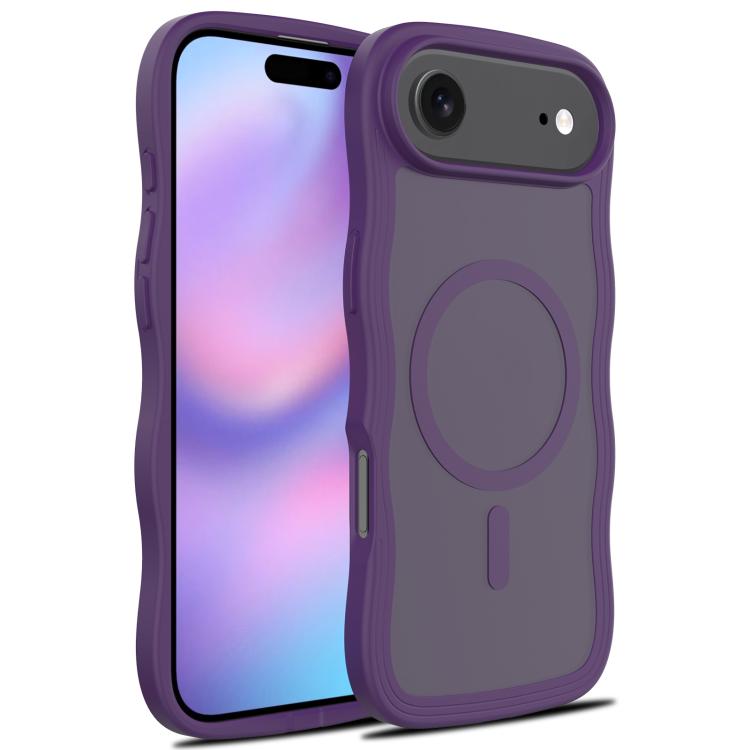 For iPhone Air Skin Feel Wave Texture MagSafe Phone Case(Purple)