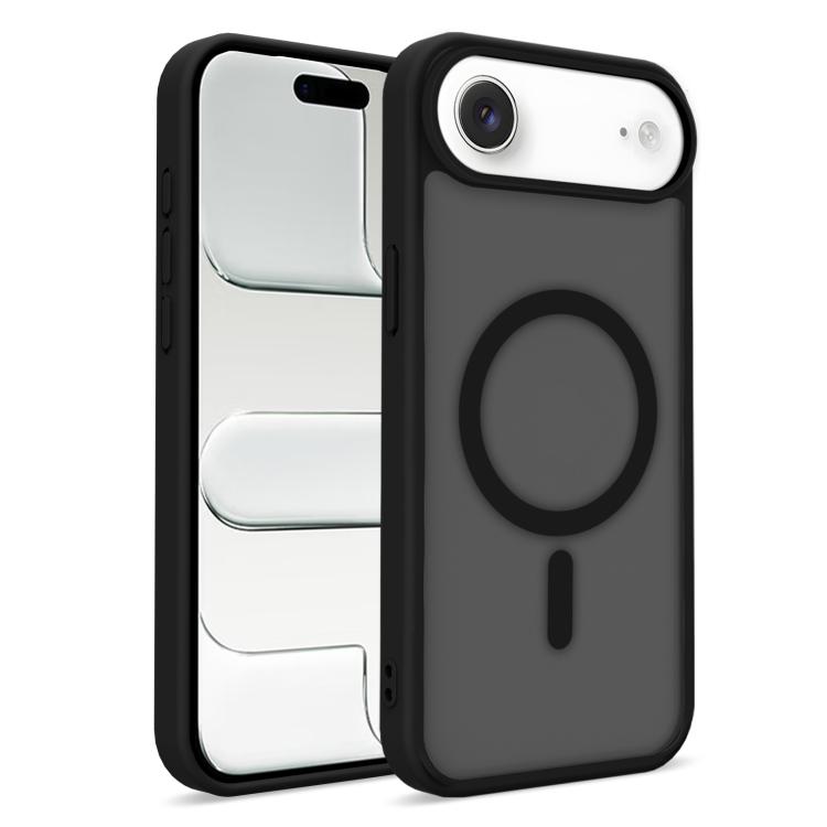 For iPhone Air Skin-Friendly Magnetic Shockproof TPU Hybrid PC Phone Case(Black)