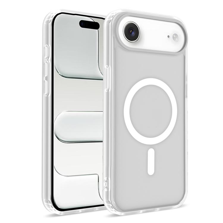 For iPhone Air Skin-Friendly Magnetic Shockproof TPU Hybrid PC Phone Case(White)