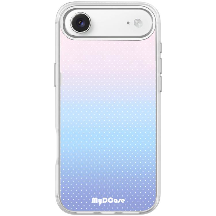 For iPhone Air Sky Blue Dots Pattern Magnetic Phone Case(Transparent White)