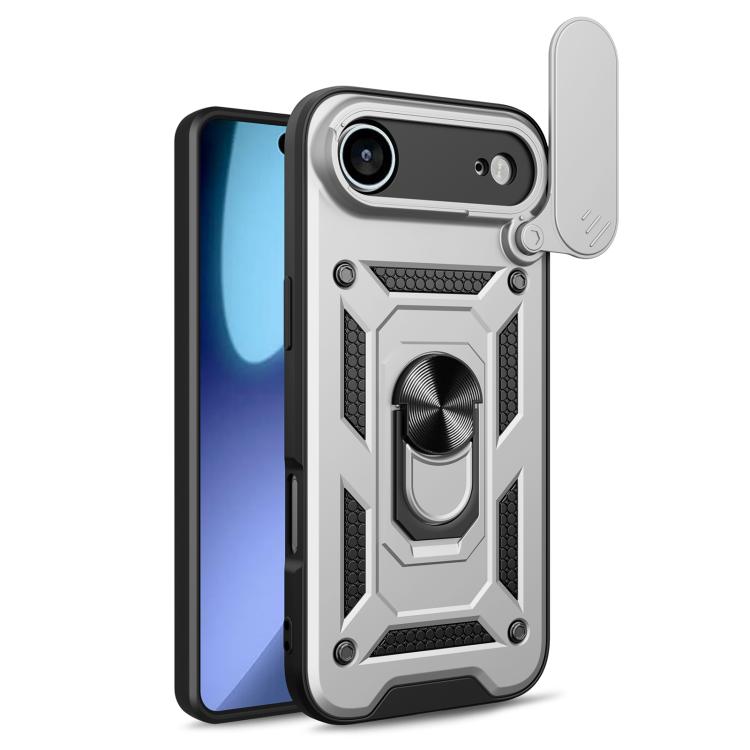 For iPhone Air Sliding Camera Cover Design TPU+PC Phone Case(Silver)