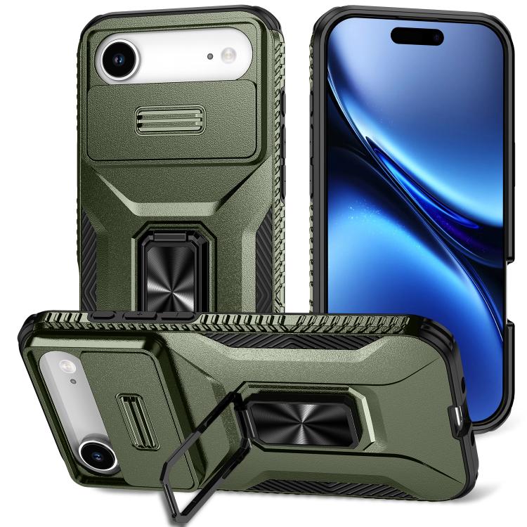 For iPhone Air Sliding Camshield Holder Phone Case(Alpine Green)