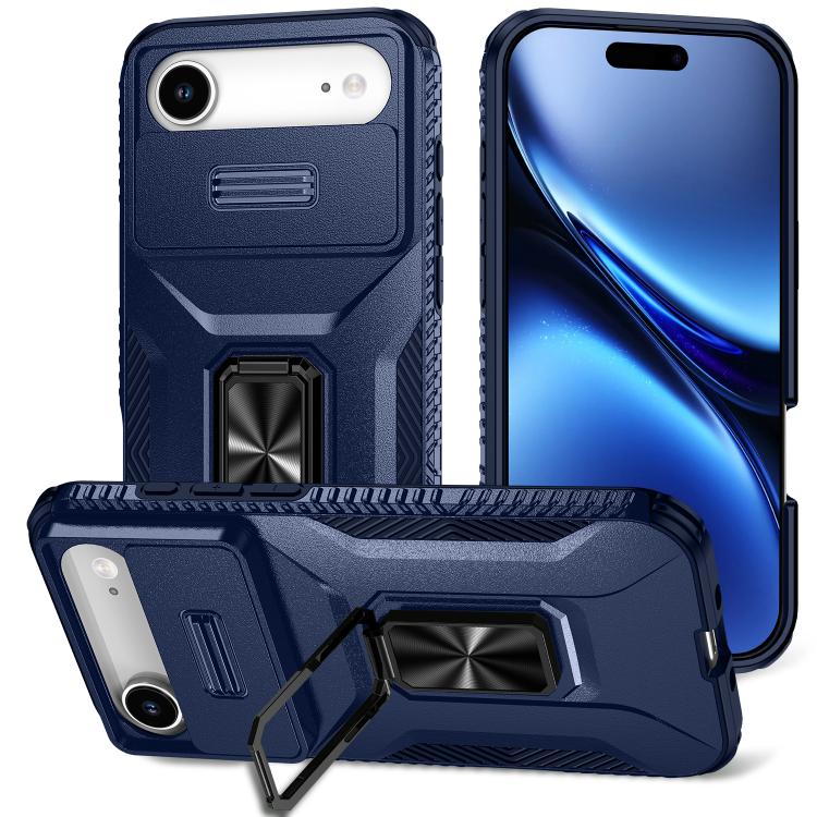 For iPhone Air Sliding Camshield Holder Phone Case(Blue)